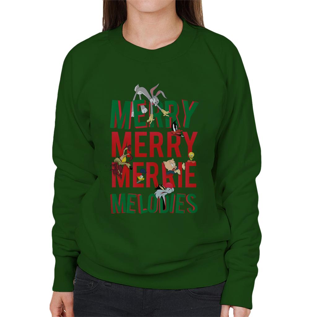 Looney Tunes Christmas Bugs Bunny Merry Melodies Women's Sweatshirt-ALL + EVERY