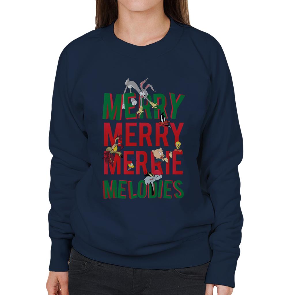 Looney Tunes Christmas Bugs Bunny Merry Melodies Women's Sweatshirt-ALL + EVERY