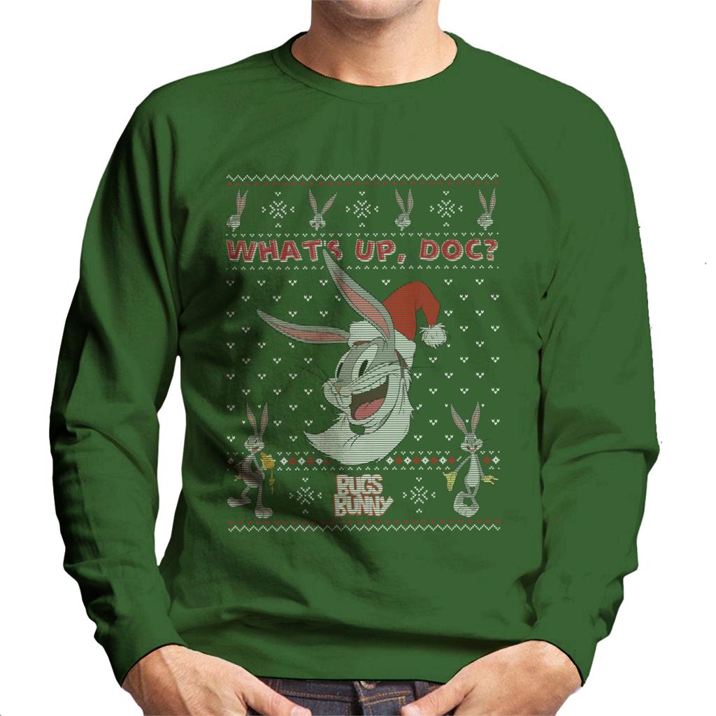 Looney Tunes Christmas Bugs Bunny What's Up Doc Men's Sweatshirt-ALL + EVERY