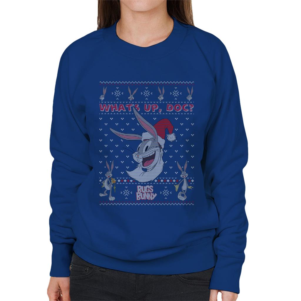 Looney Tunes Christmas Bugs Bunny What's Up Doc Women's Sweatshirt-ALL + EVERY