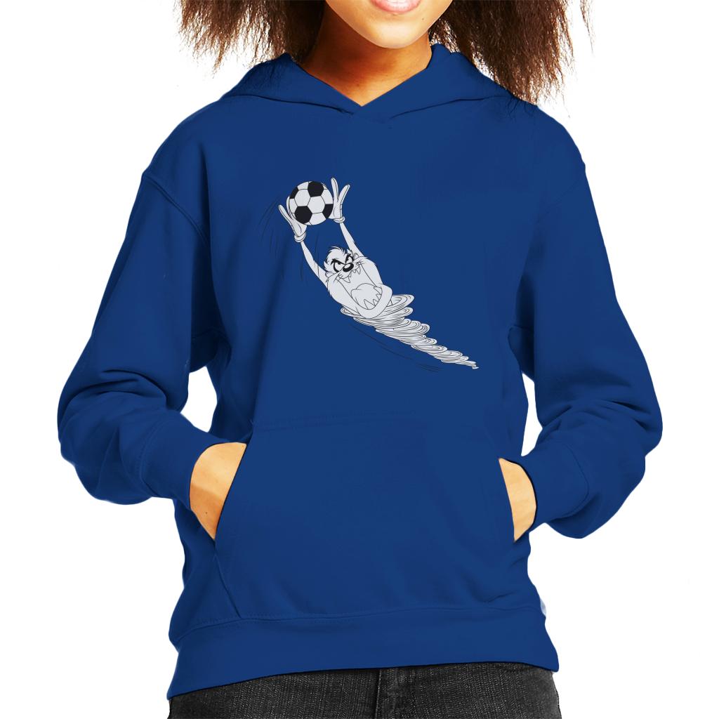 Looney Tunes Football Taz The Goalkeeper Kid's Hooded Sweatshirt-ALL + EVERY