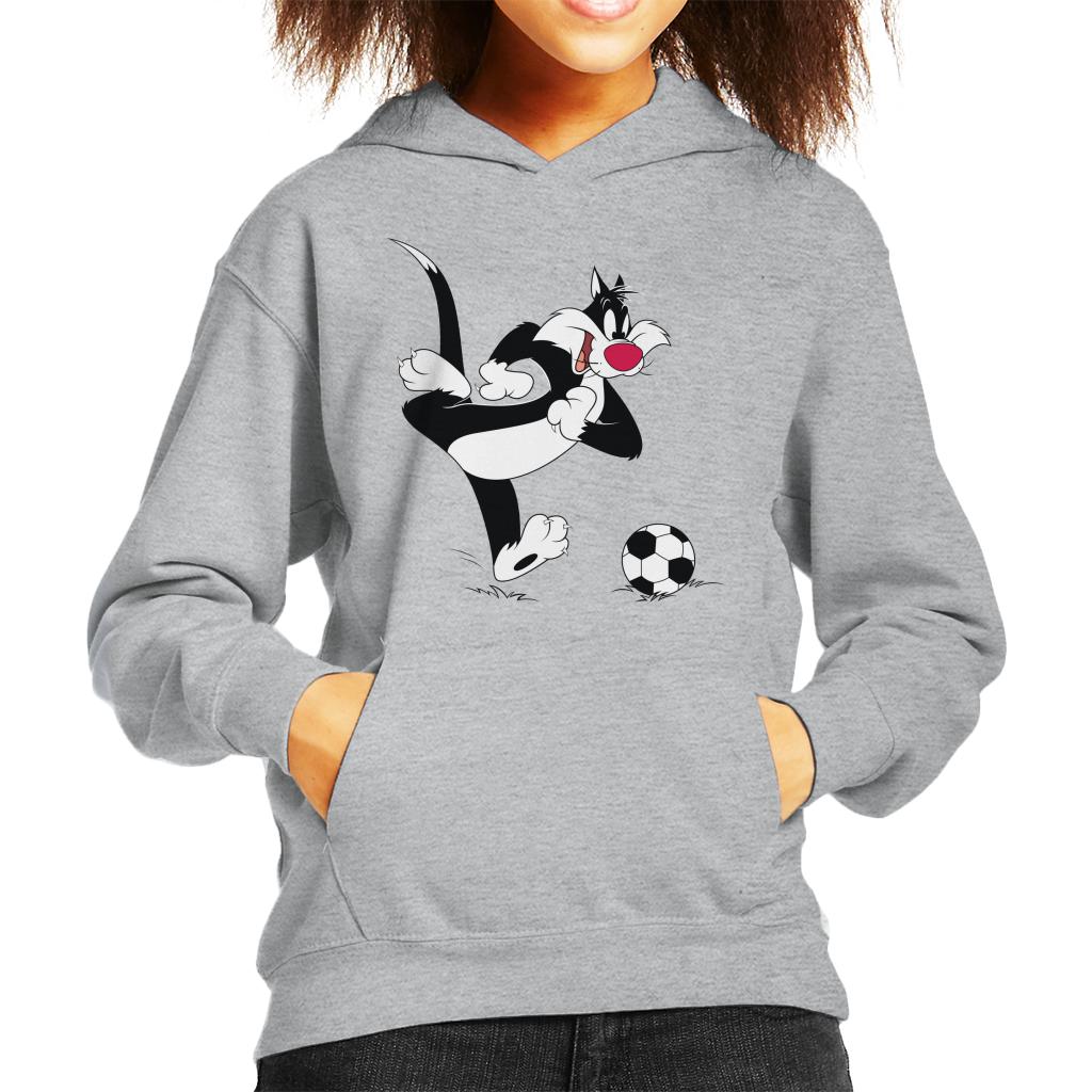 Looney Tunes Football Sylvester Dribble Kid's Hooded Sweatshirt-ALL + EVERY