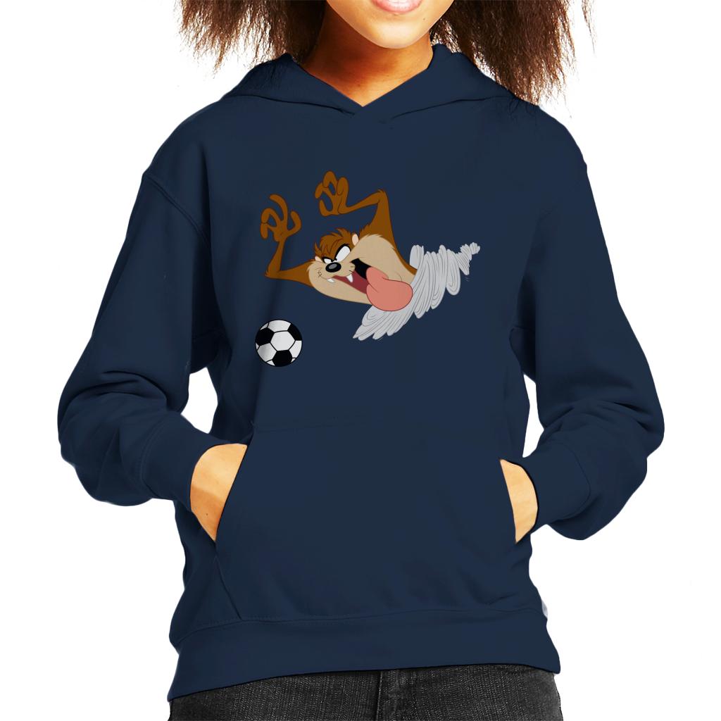 Looney Tunes Football Taz On The Pitch Kid's Hooded Sweatshirt-ALL + EVERY