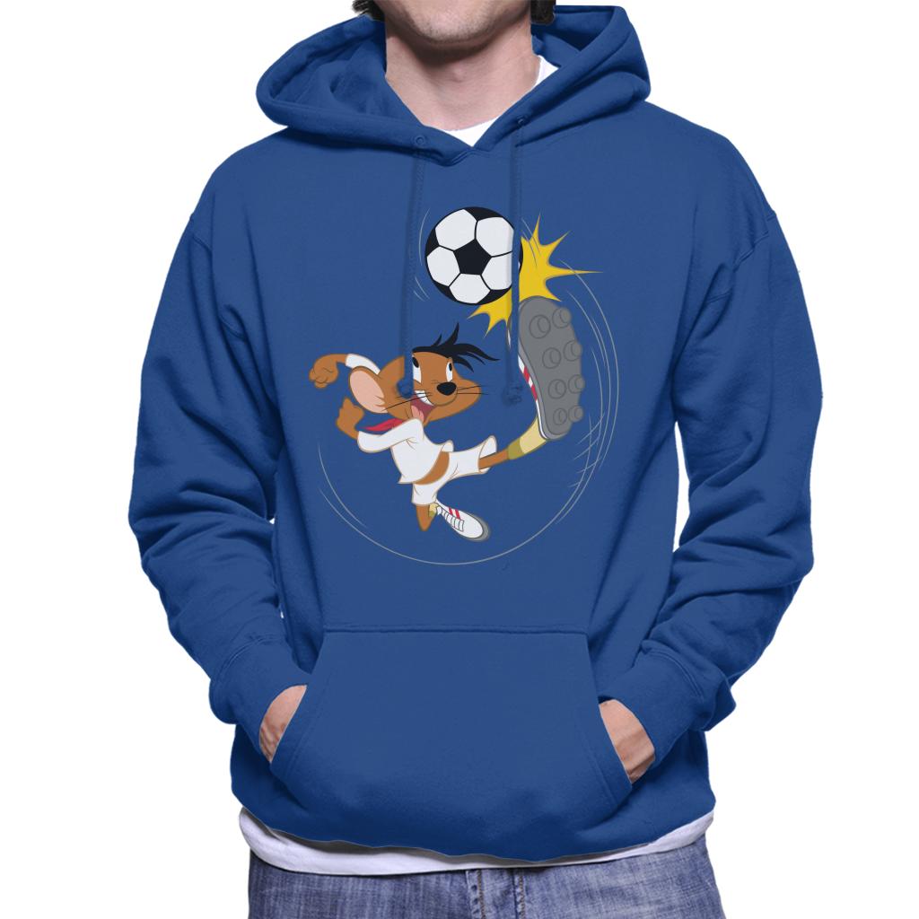 Looney Tunes Football Speedy Gonzales Kicking Ball Men's Hooded Sweatshirt-ALL + EVERY