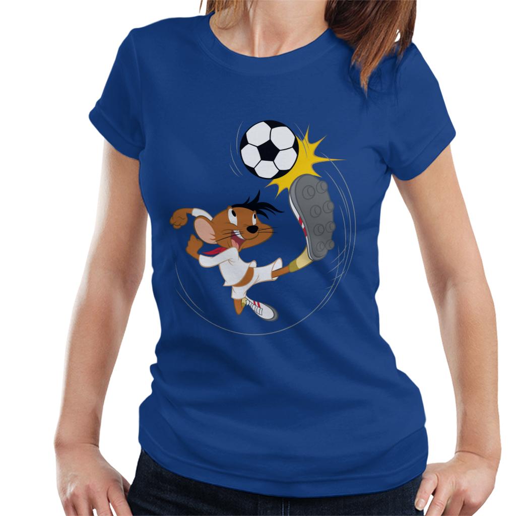 Looney Tunes Football Speedy Gonzales Kicking Ball Women's T-Shirt-ALL + EVERY