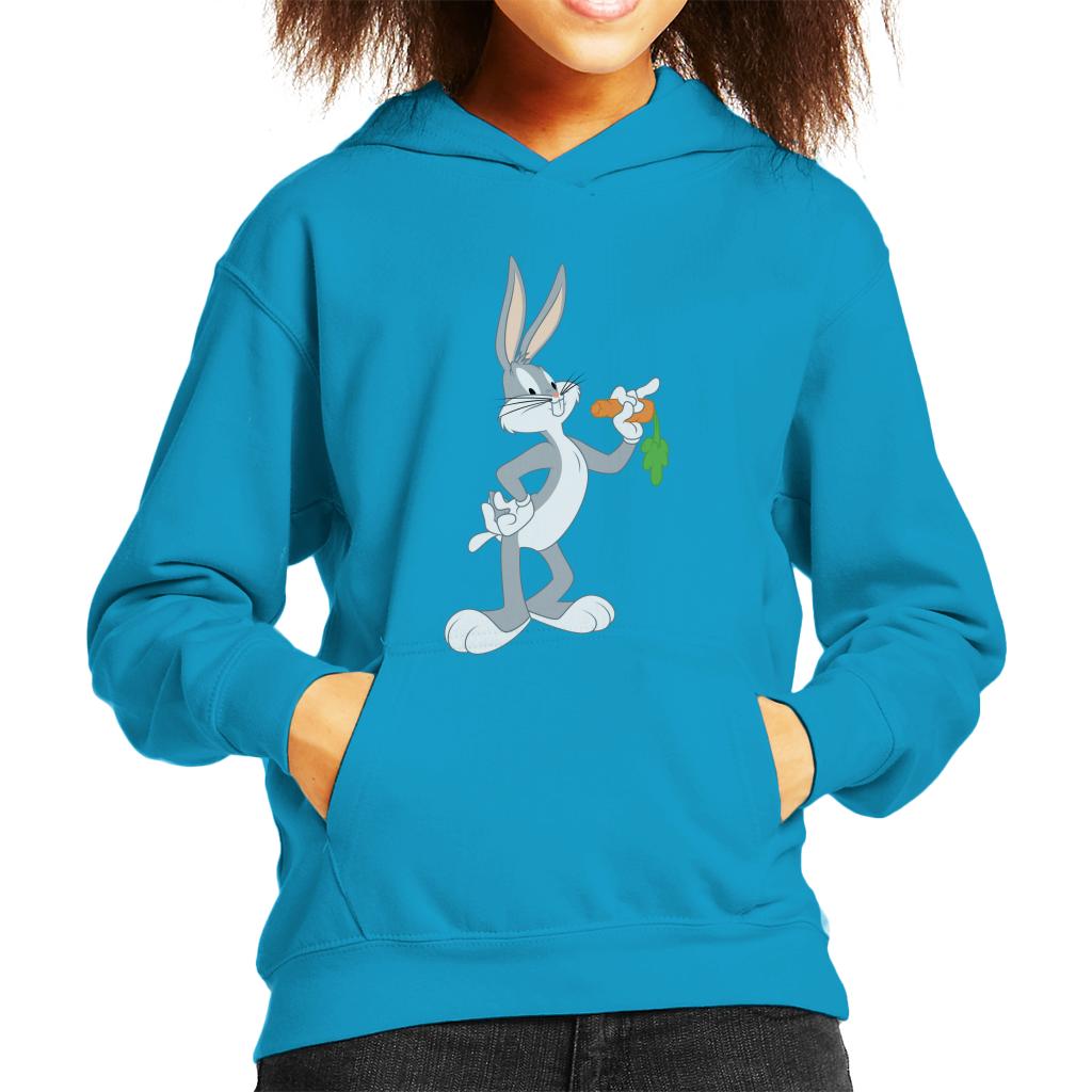 Looney Tunes Bugs Bunny Eating A Carrot Kid's Hooded Sweatshirt-ALL + EVERY