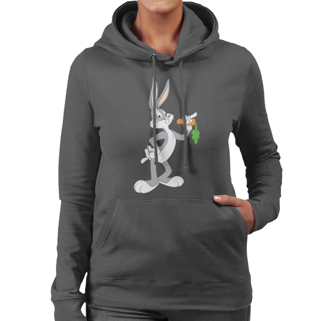 Looney Tunes Bugs Bunny Eating A Carrot Women's Hooded Sweatshirt-ALL + EVERY