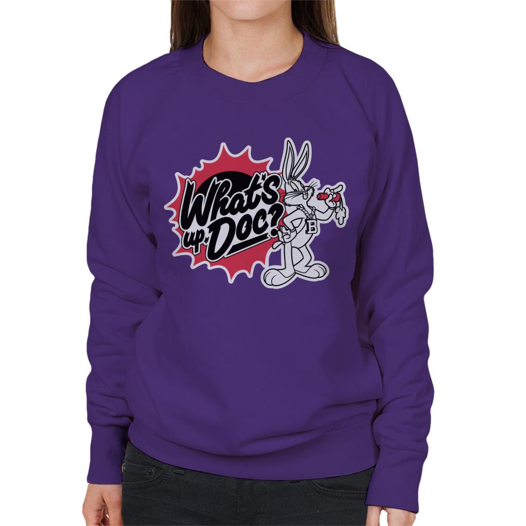 Looney Tunes Whats Up Doc Bugs Bunny Retro Women's Sweatshirt-ALL + EVERY