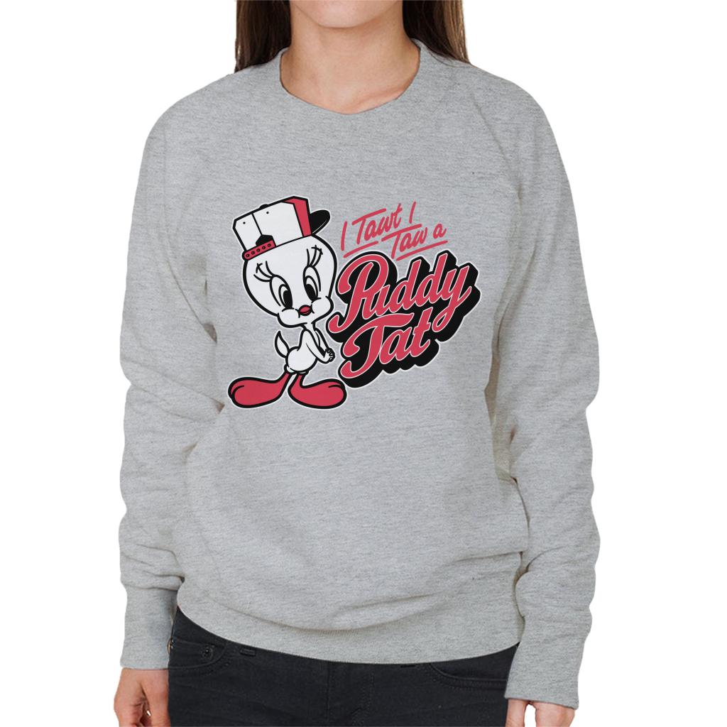 Looney Tunes Tweety Baseball Puddy Tat Women's Sweatshirt-ALL + EVERY