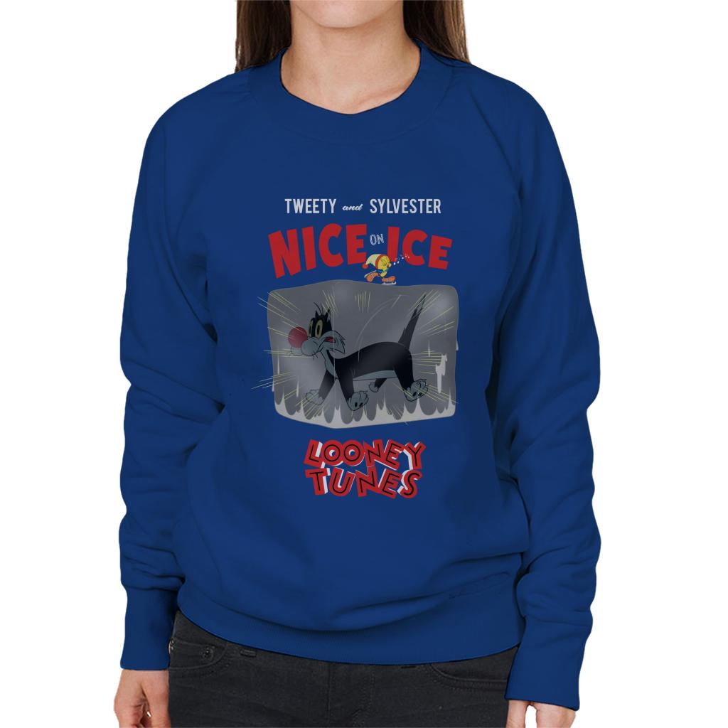 Looney Tunes Tweety And Sylvester Nice On Ice Women's Sweatshirt-ALL + EVERY