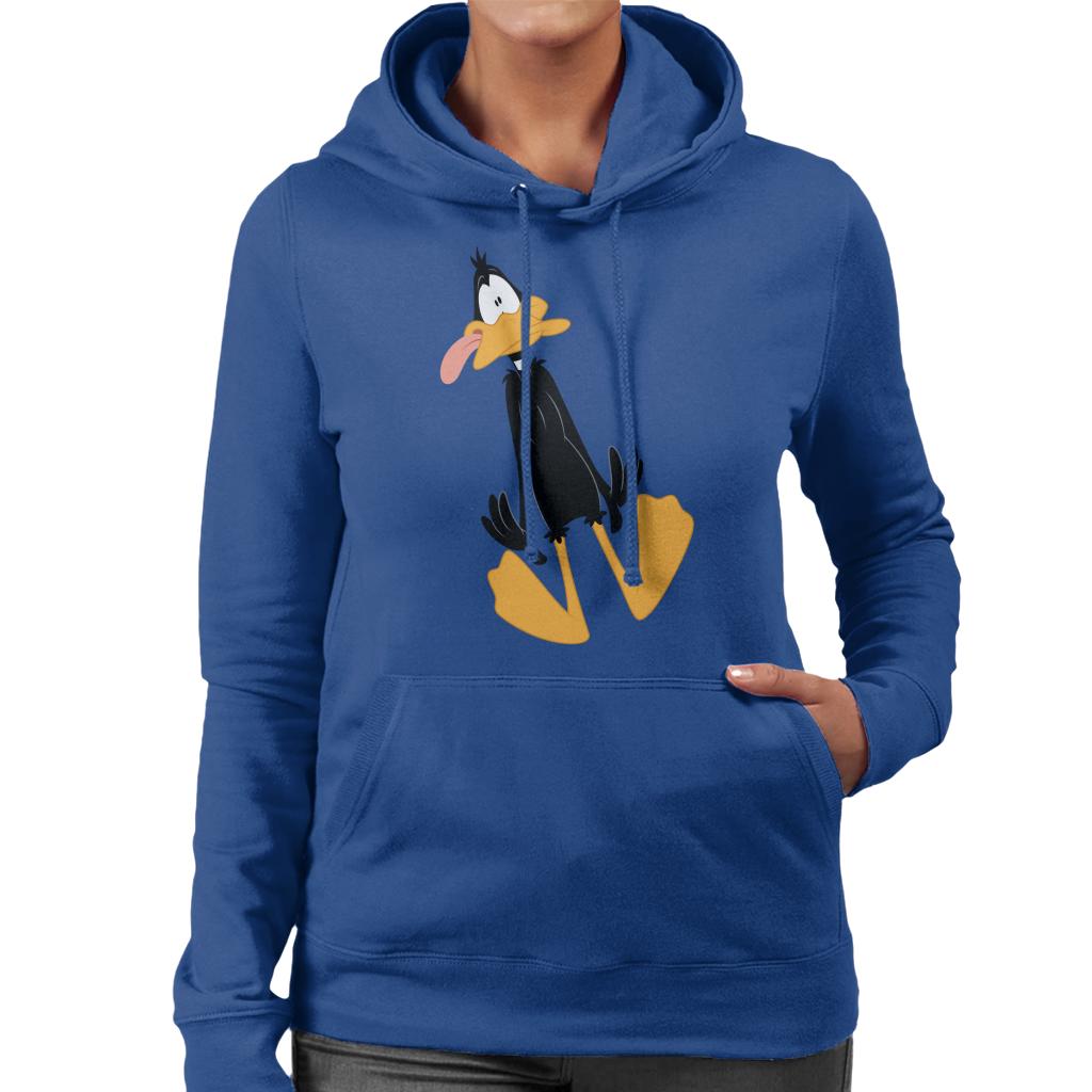 Looney Tunes Daffy Duck Dumbstruck Women's Hooded Sweatshirt-ALL + EVERY