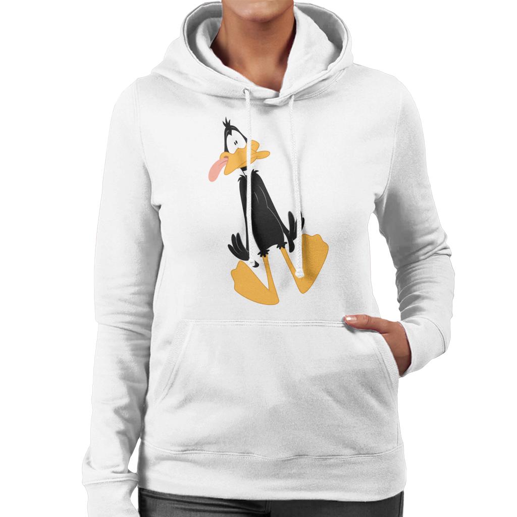 Looney Tunes Daffy Duck Dumbstruck Women's Hooded Sweatshirt-ALL + EVERY