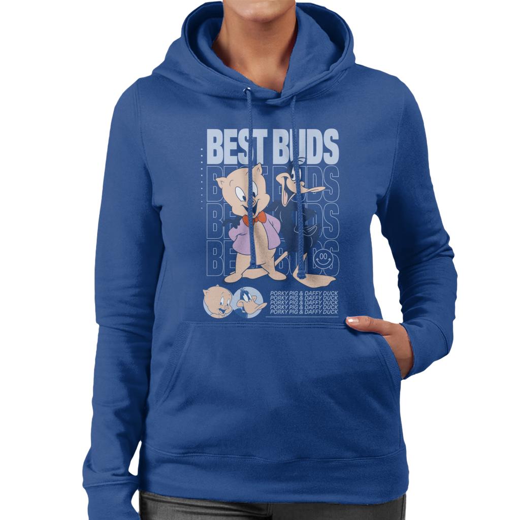 Looney Tunes Porky Pig Daffy Duck Best Buds Women's Hooded Sweatshirt-ALL + EVERY