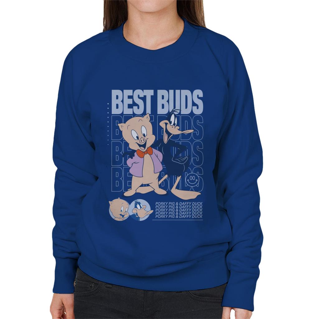 Looney Tunes Porky Pig Daffy Duck Best Buds Women's Sweatshirt-ALL + EVERY