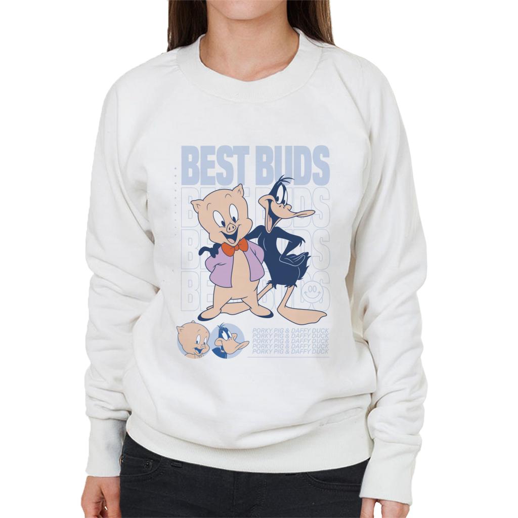 Looney Tunes Porky Pig Daffy Duck Best Buds Women's Sweatshirt-ALL + EVERY