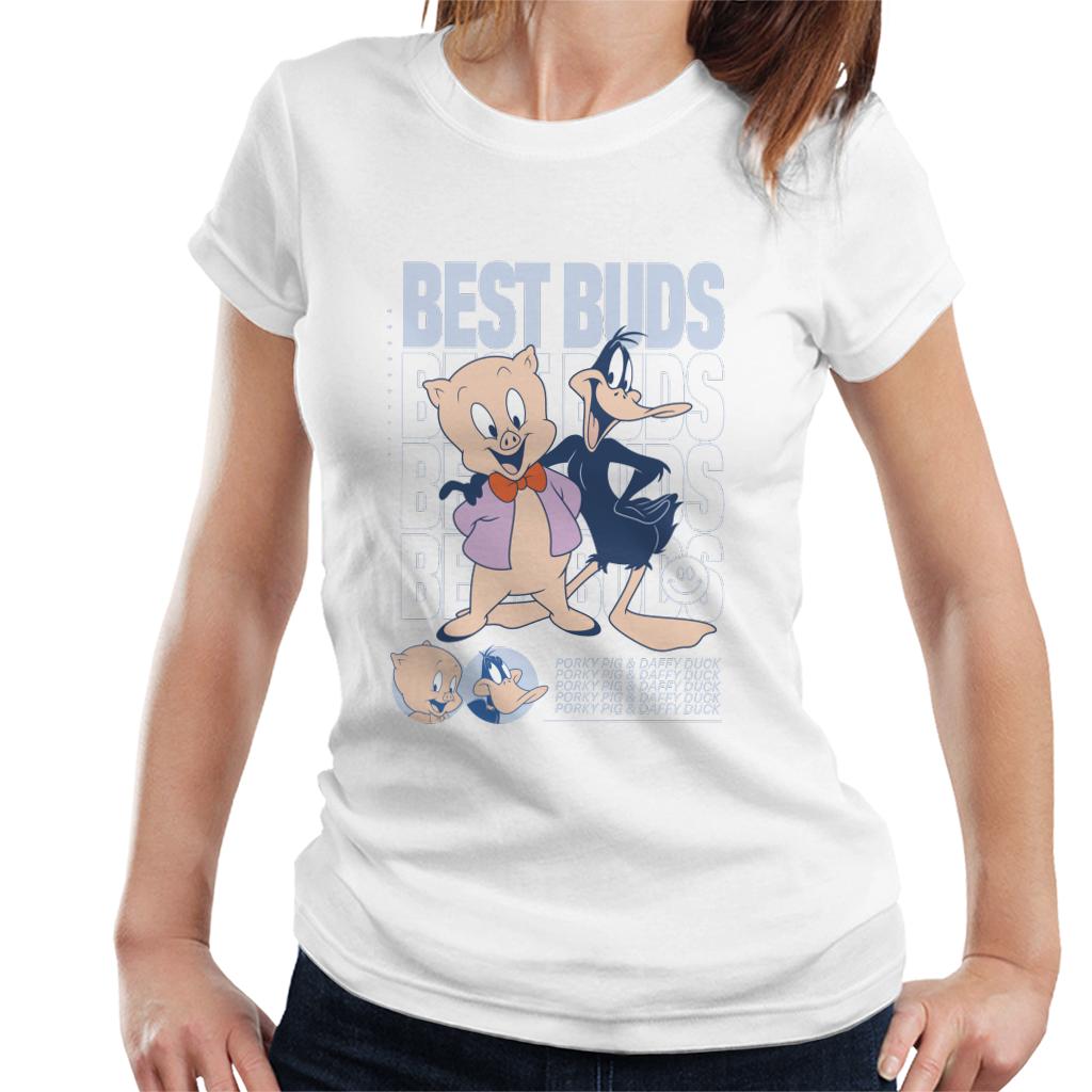 Looney Tunes Porky Pig Daffy Duck Best Buds Women's T-Shirt-ALL + EVERY