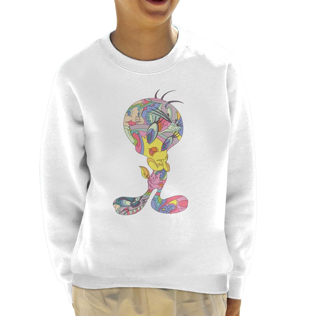 Looney Tunes Tweety Abstract Art Kid's Sweatshirt-ALL + EVERY