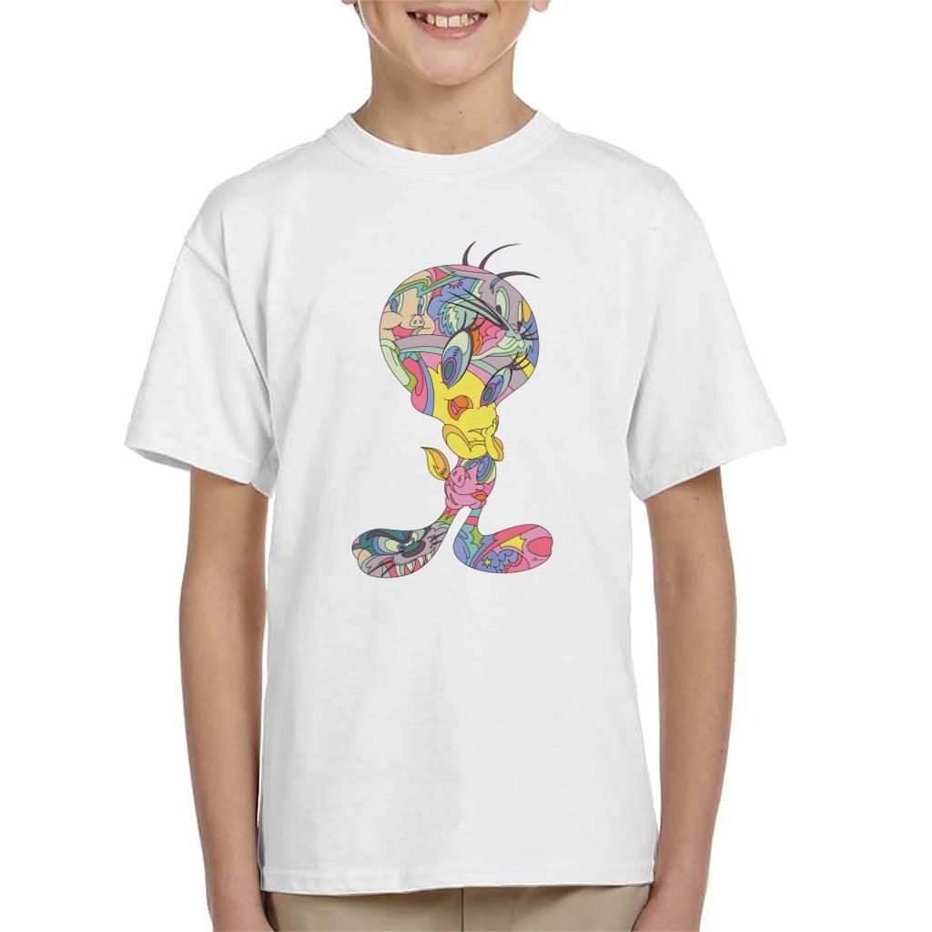 Looney Tunes Tweety Abstract Art Kid's T-Shirt-ALL + EVERY