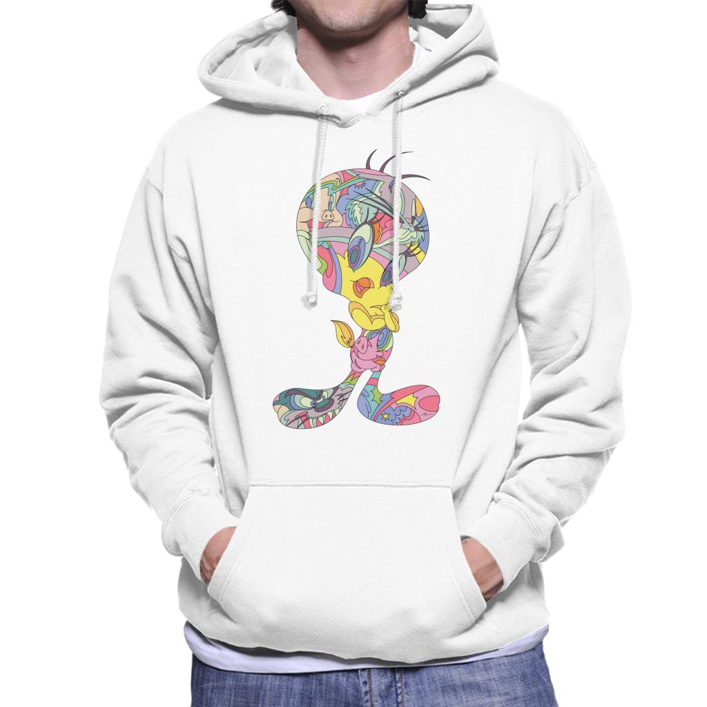 Looney Tunes Tweety Abstract Art Men's Hooded Sweatshirt-ALL + EVERY