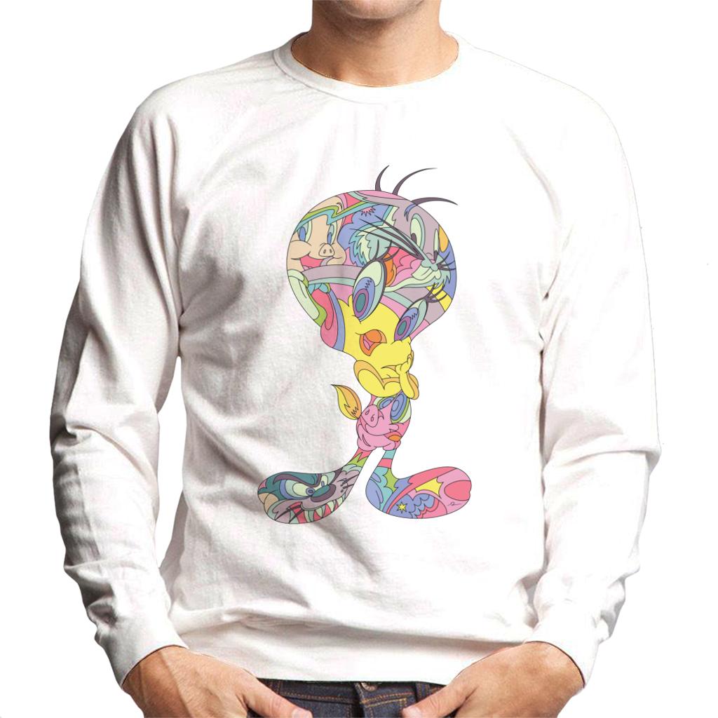 Looney Tunes Tweety Abstract Art Men's Sweatshirt-ALL + EVERY