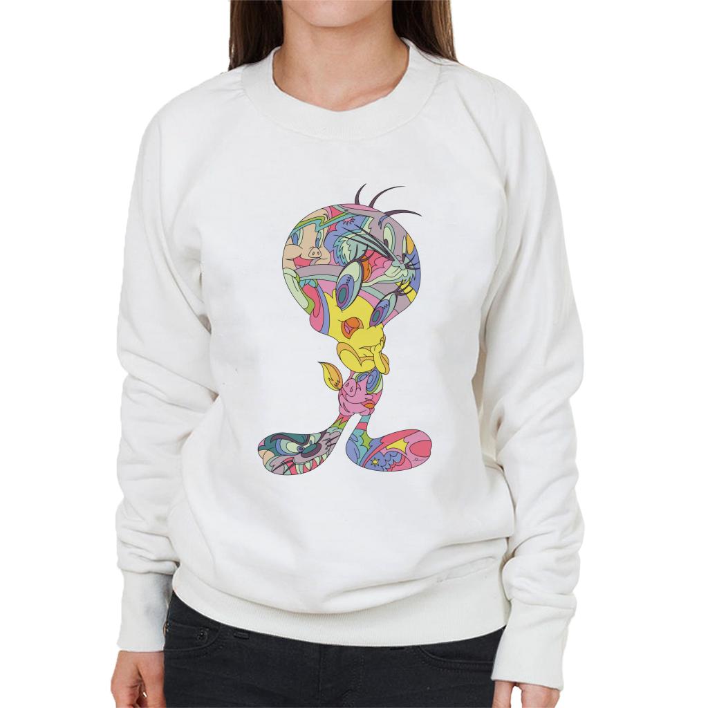 Looney Tunes Tweety Abstract Art Women's Sweatshirt-ALL + EVERY