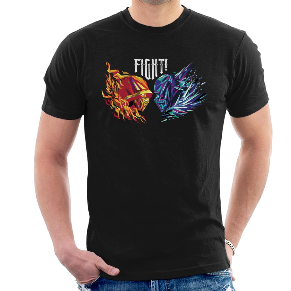 Mortal Kombat Scorpion Sub Zero Fight Men's T-Shirt-ALL + EVERY