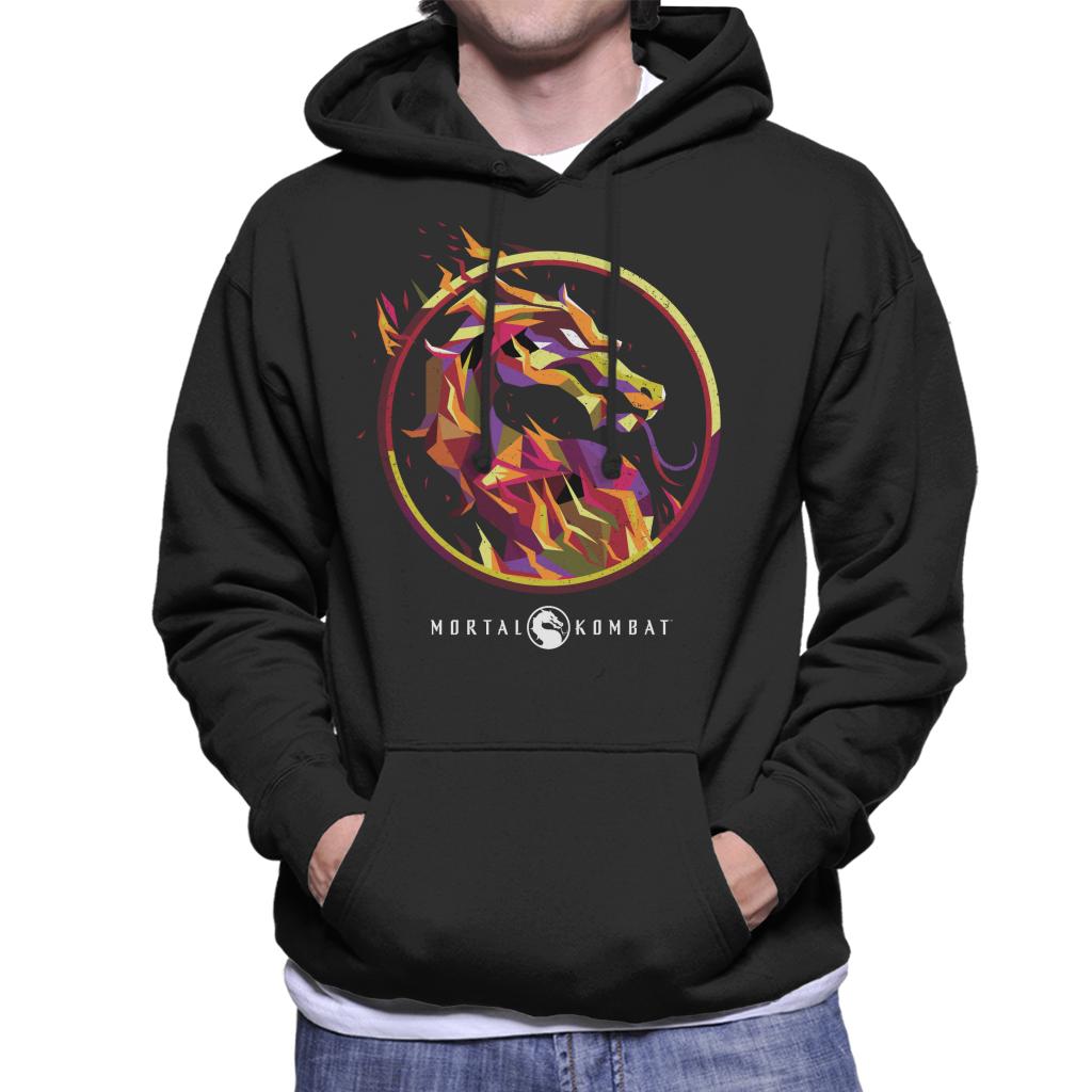 Mortal Kombat Scorpion Flame Art Logo Men's Hooded Sweatshirt-ALL + EVERY