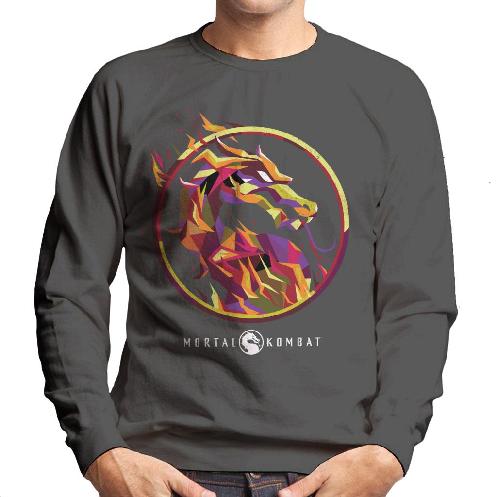 Mortal Kombat Scorpion Flame Art Logo Men's Sweatshirt-ALL + EVERY