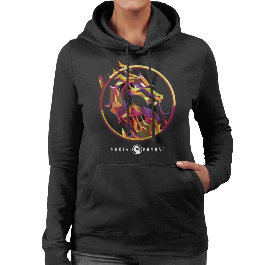 Mortal Kombat Scorpion Flame Art Logo Women's Hooded Sweatshirt-ALL + EVERY