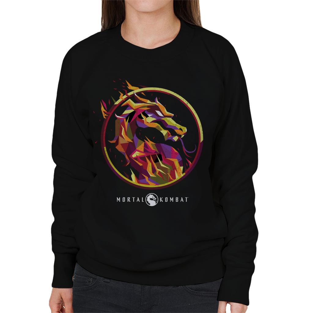 Mortal Kombat Scorpion Flame Art Logo Women's Sweatshirt-ALL + EVERY