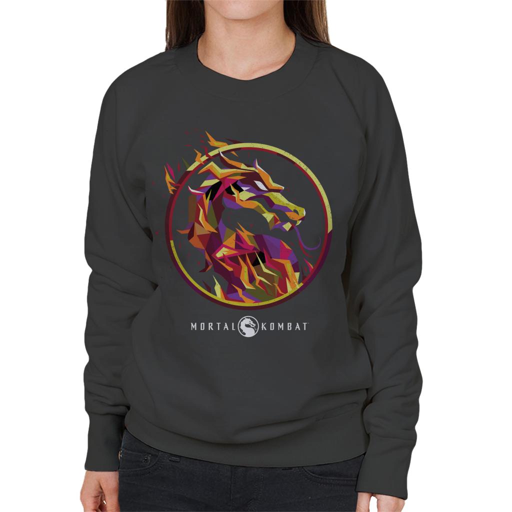 Mortal Kombat Scorpion Flame Art Logo Women's Sweatshirt-ALL + EVERY