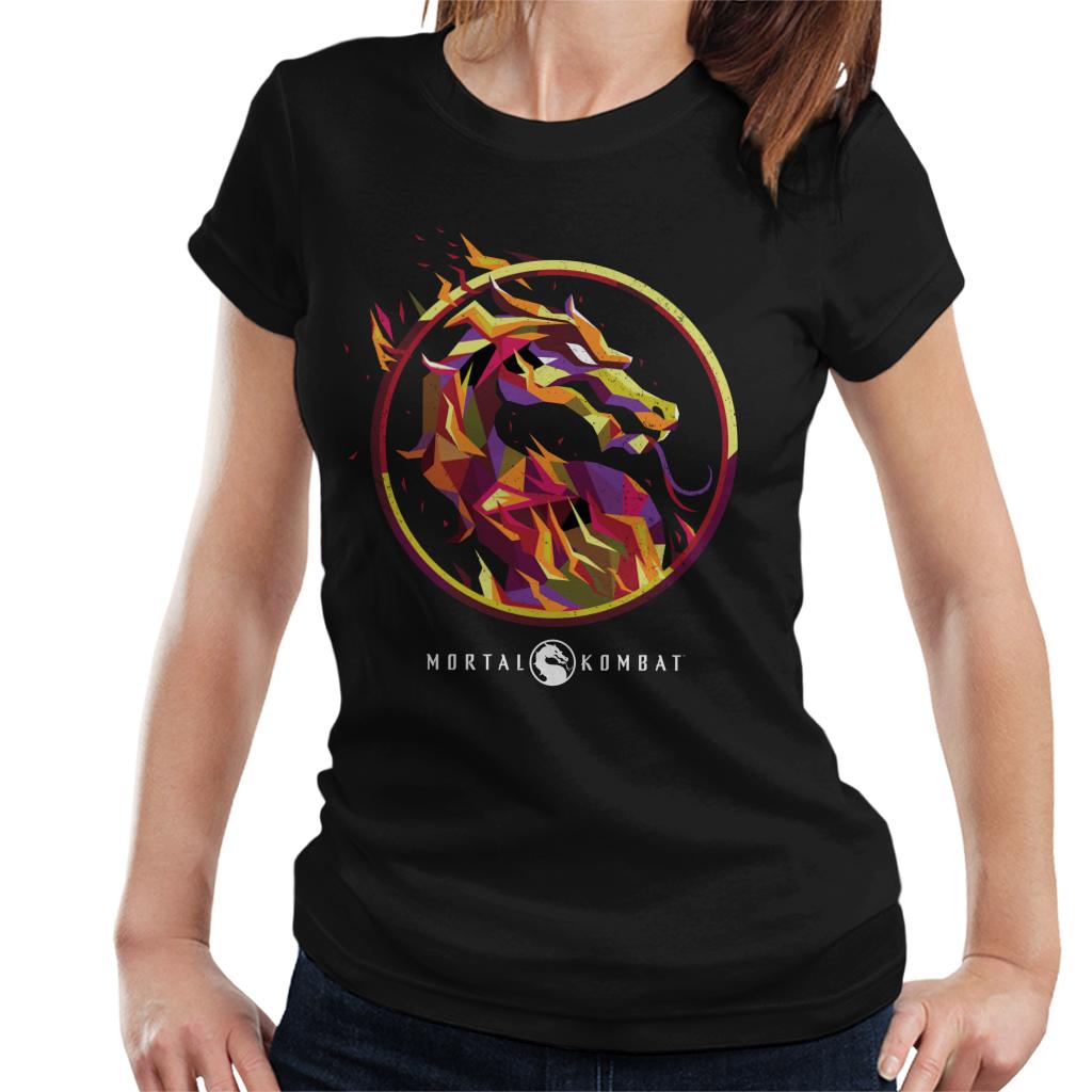 Mortal Kombat Scorpion Flame Art Logo Women's T-Shirt-ALL + EVERY