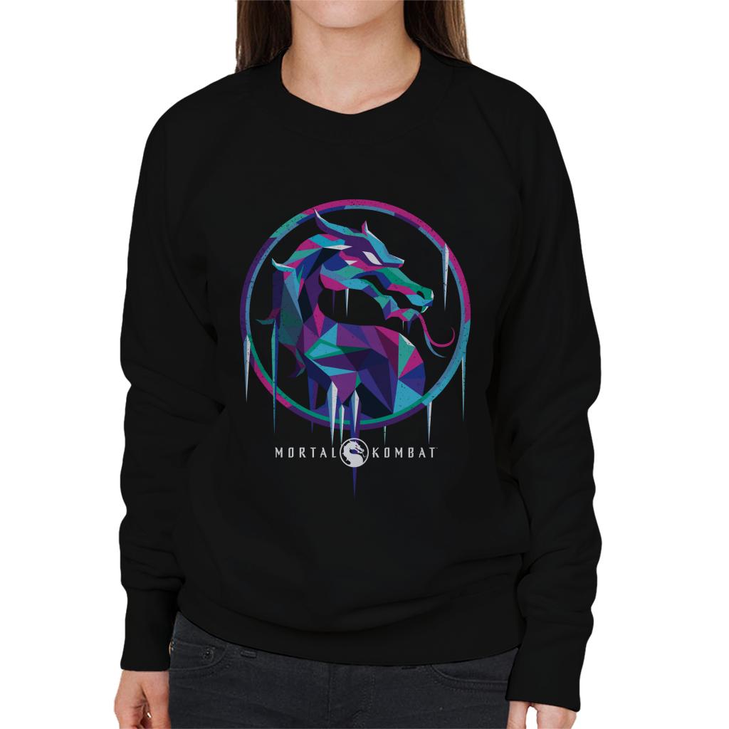 Mortal Kombat Sub Zero Ice Art Logo Women's Sweatshirt-ALL + EVERY