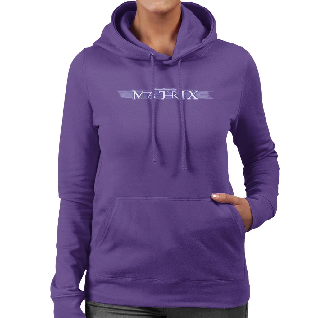 The Matrix Purple Logo Women's Hooded Sweatshirt-ALL + EVERY