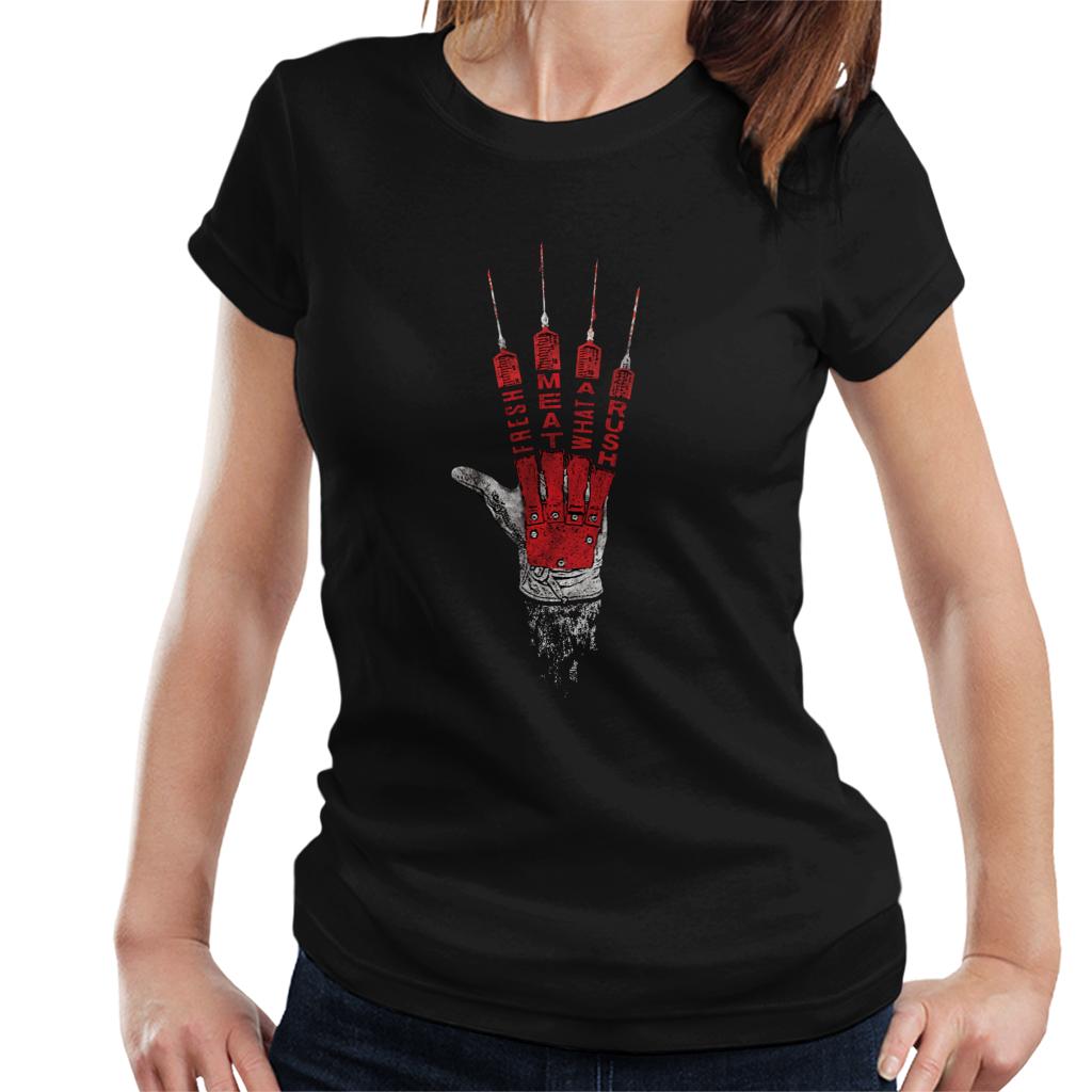 A Nightmare On Elm Street Freddy Krueger Fresh Meat Women's T-Shirt-ALL + EVERY