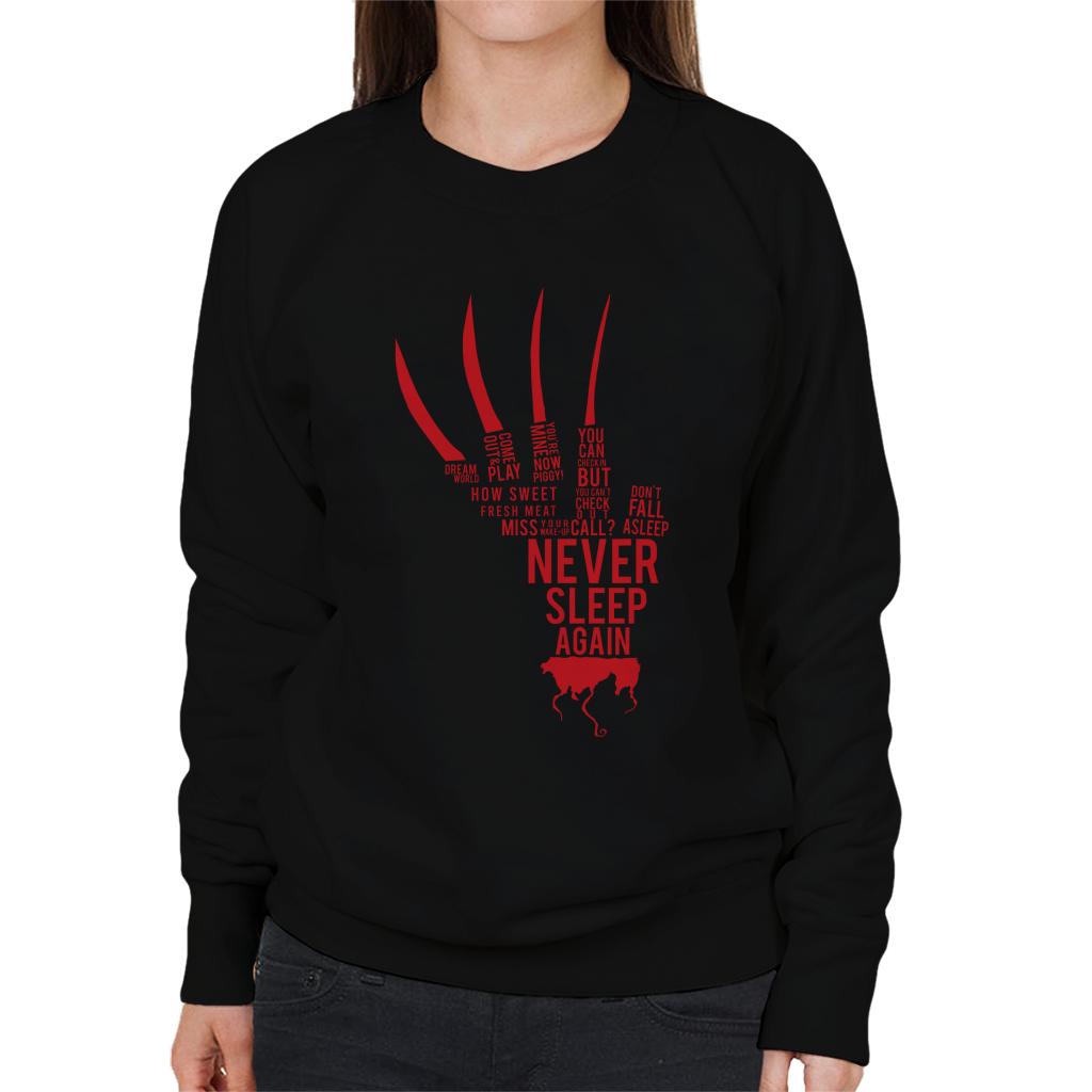 A Nightmare On Elm Street Freddy Krueger Never Sleep Again Women's Sweatshirt-ALL + EVERY