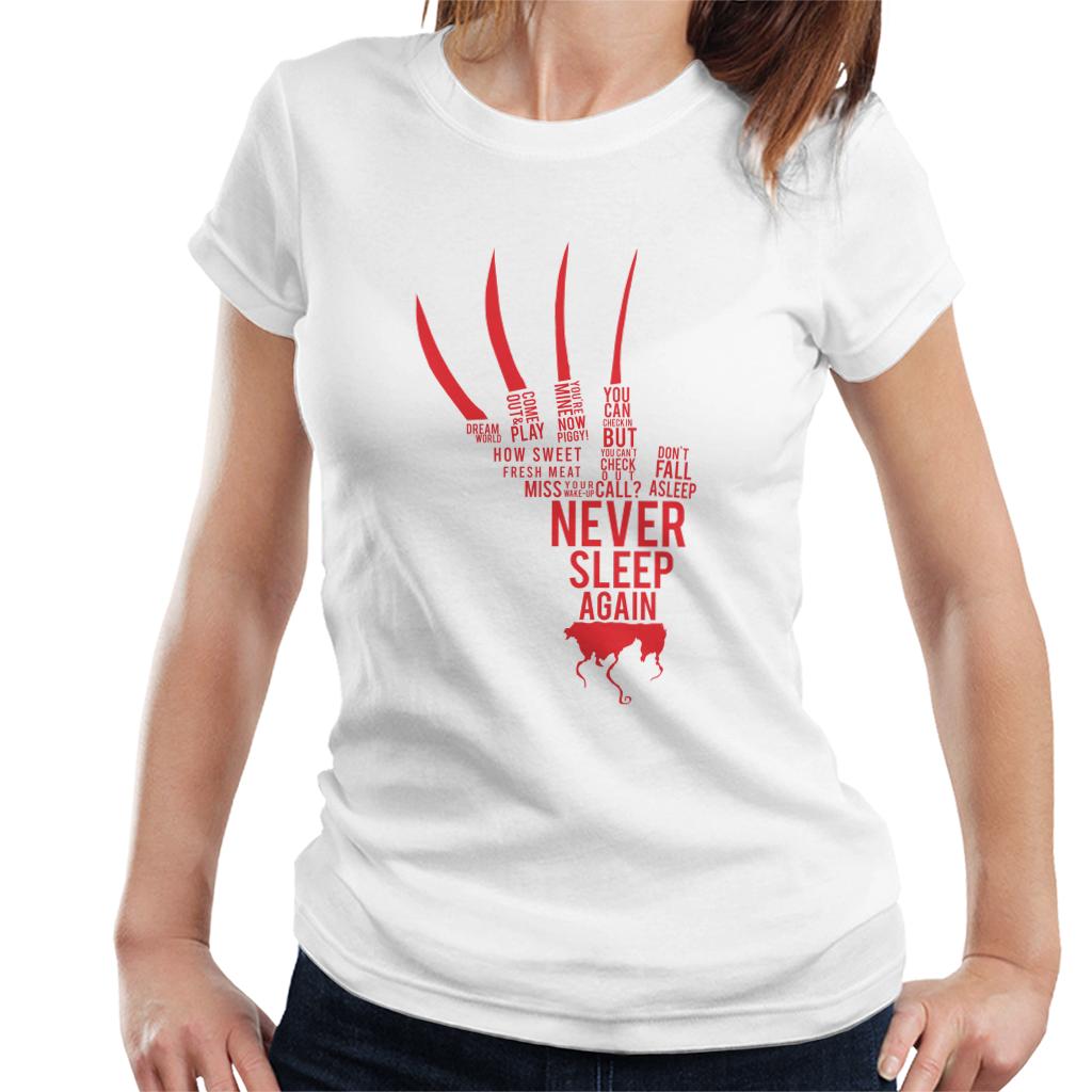 A Nightmare On Elm Street Freddy Krueger Never Sleep Again Women's T-Shirt-ALL + EVERY