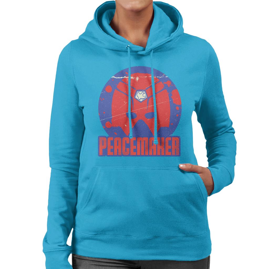 Peacemaker Red Helmet Silhouette Women's Hooded Sweatshirt-ALL + EVERY