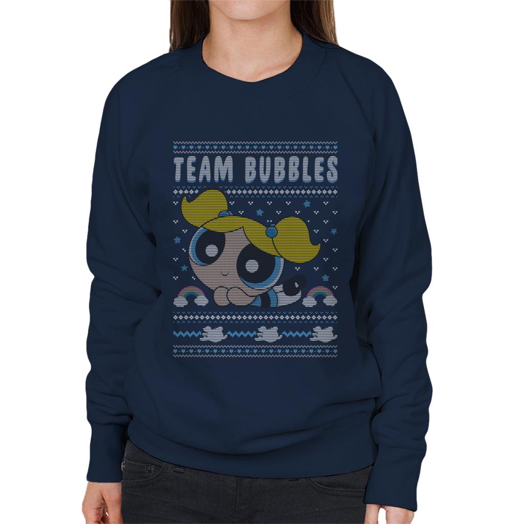 Powerpuff Girls Christmas Team Bubbles Women's Sweatshirt-ALL + EVERY