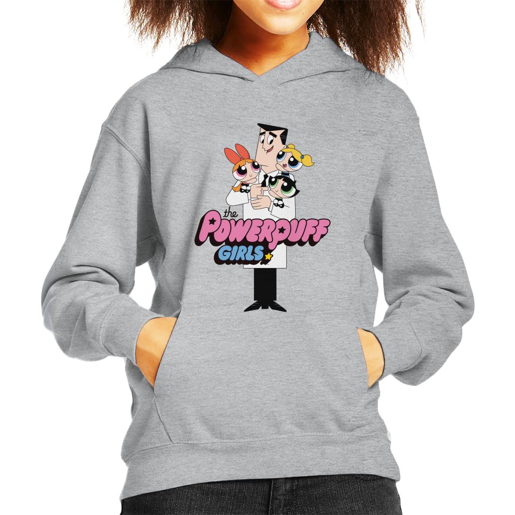 Powerpuff Girls With Professor Utonium Kid's Hooded Sweatshirt-ALL + EVERY