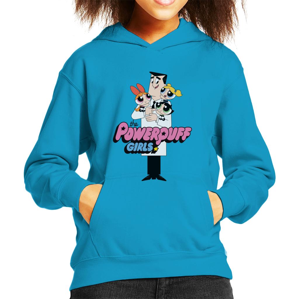 Powerpuff Girls With Professor Utonium Kid's Hooded Sweatshirt-ALL + EVERY