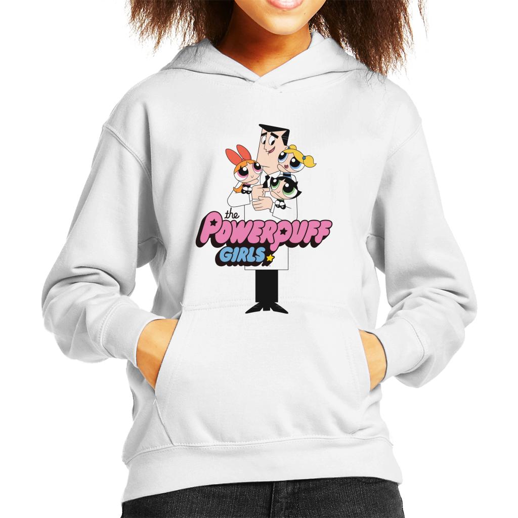 Powerpuff Girls With Professor Utonium Kid's Hooded Sweatshirt-ALL + EVERY