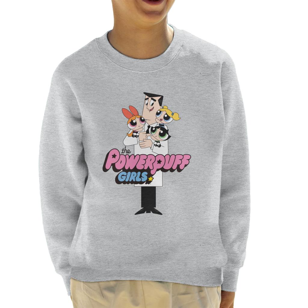 Powerpuff Girls With Professor Utonium Kid's Sweatshirt-ALL + EVERY