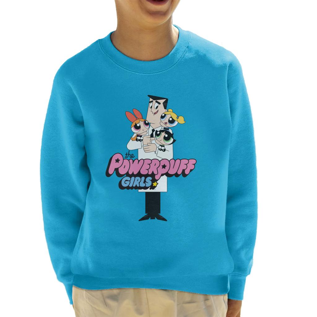 Powerpuff Girls With Professor Utonium Kid's Sweatshirt-ALL + EVERY