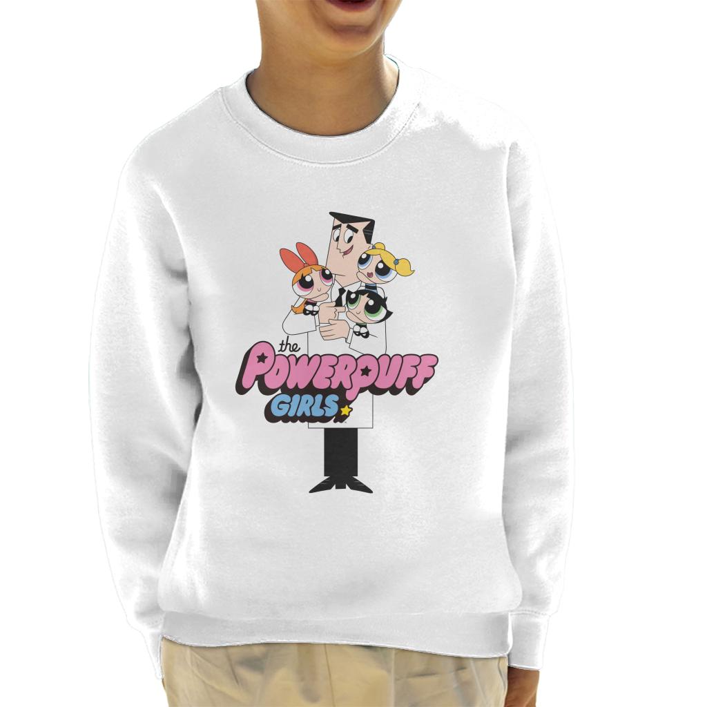 Powerpuff Girls With Professor Utonium Kid's Sweatshirt-ALL + EVERY