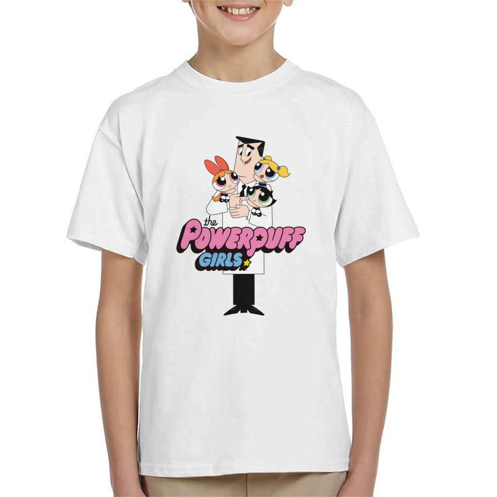 Powerpuff Girls With Professor Utonium Kid's T-Shirt-ALL + EVERY