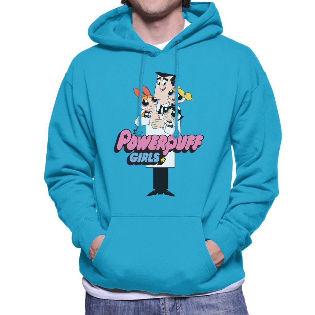 Powerpuff Girls With Professor Utonium Men's Hooded Sweatshirt-ALL + EVERY