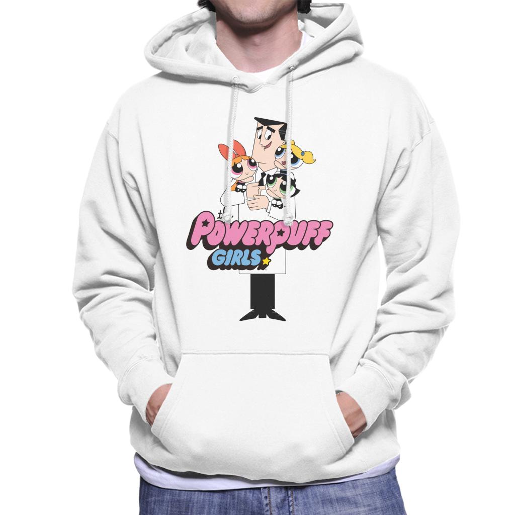 Powerpuff Girls With Professor Utonium Men's Hooded Sweatshirt-ALL + EVERY