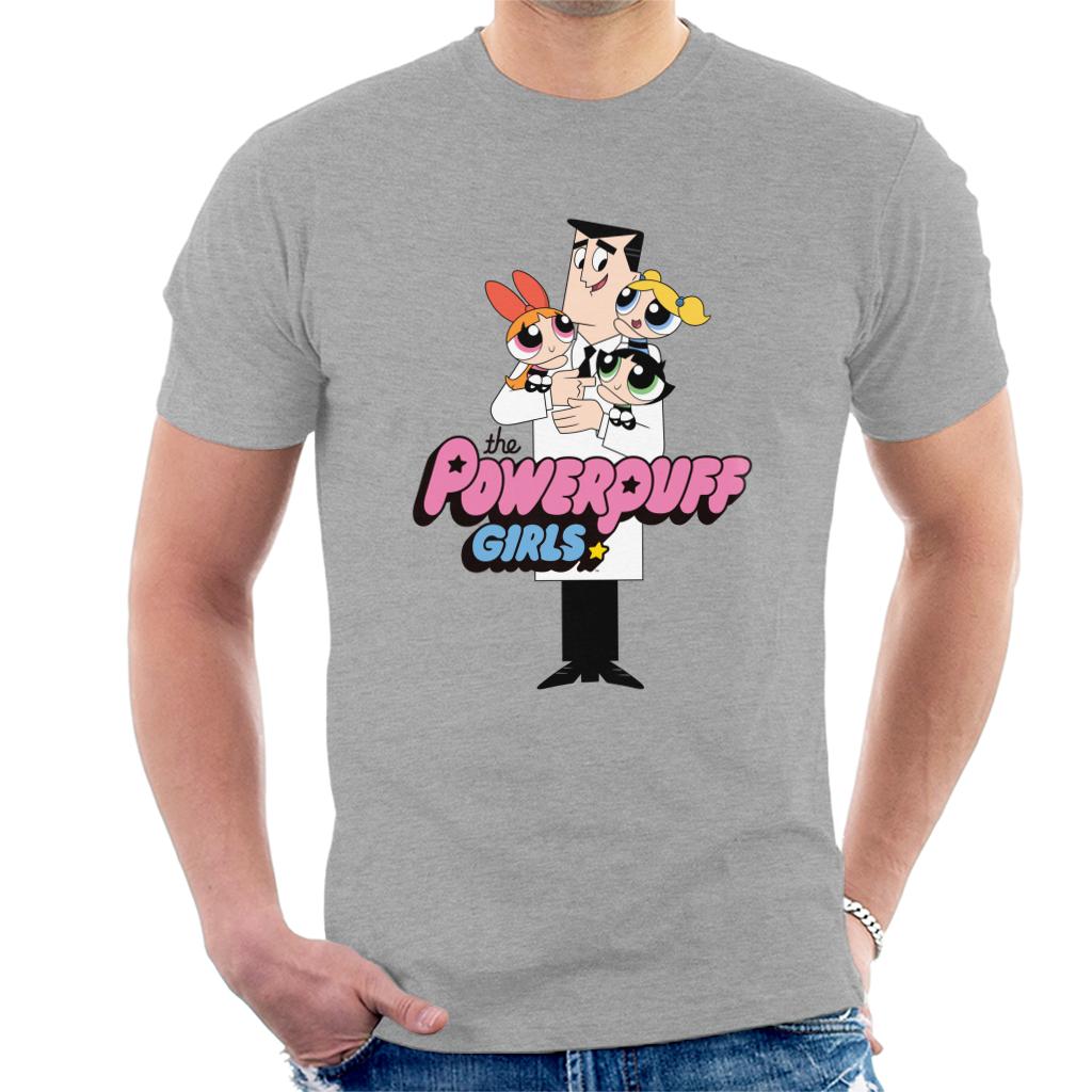 Powerpuff Girls With Professor Utonium Men's T-Shirt-ALL + EVERY