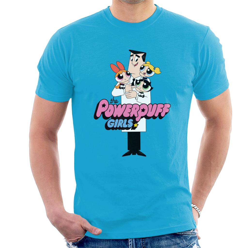 Powerpuff Girls With Professor Utonium Men's T-Shirt-ALL + EVERY